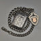 Around 1900 British Antique Sterling Silver Albert Chain 88g Vesta Case & Medal Fob