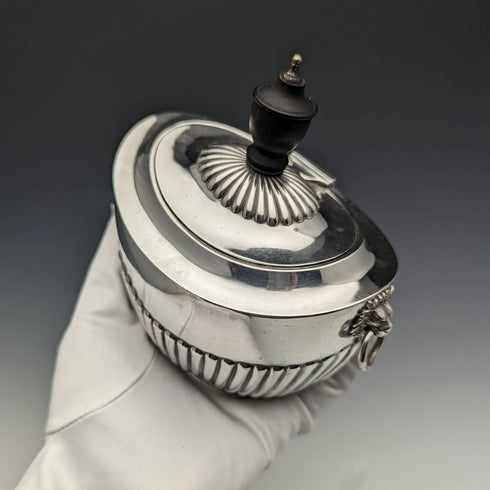 1898年 英国アンティーク 純銀製ティーキャディー 220g John and William Deakin