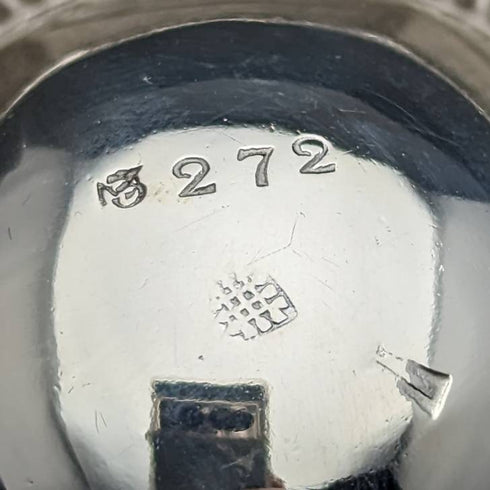 英國古董銀盤鹽盤和勺子 6 對套裝帶盒