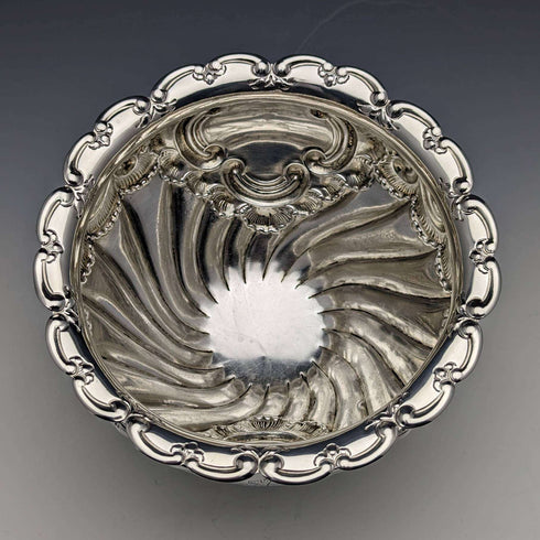 1900 British Antique Sterling Silver Rose Bowl 297g William Hutton