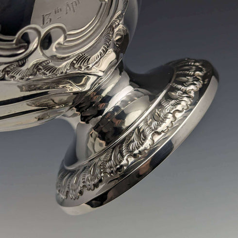 1900 British Antique Sterling Silver Rose Bowl 297g William Hutton