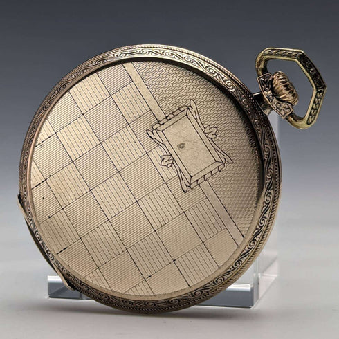 Antique Swiss LANCO pocket watch thin gold plate case works well