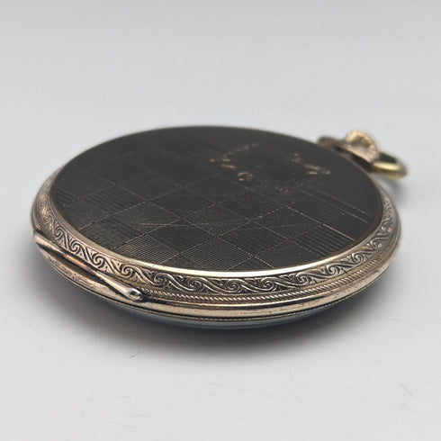 Antique Swiss LANCO pocket watch thin gold plate case works well