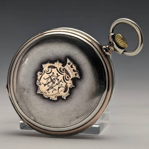 1925年頃 ヴィンテージ ロンジン 懐中時計 銀側ハンターケース 動作良好