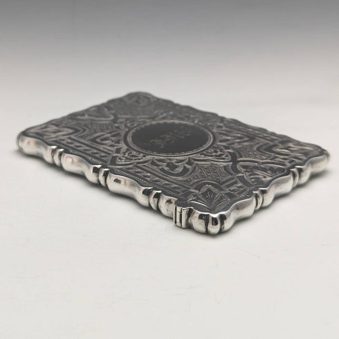 1872 British antique sterling silver card case 50g GEORGE UNITE