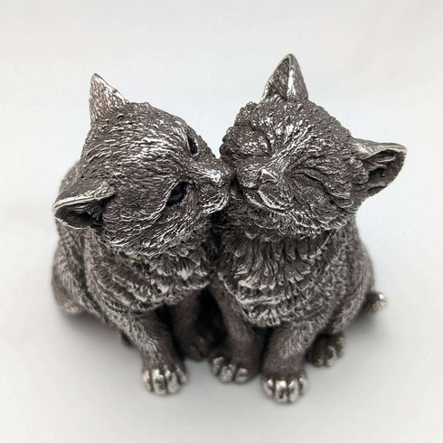 UK Country Artists Two Kittens Sterling Silver Sculpture Figurine
