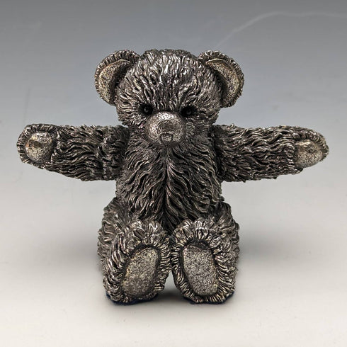 英国 カントリーアーティスト社 テディベア 純銀張り彫刻 フィギュリン