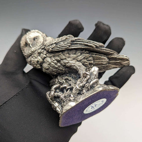 UK Country Artists Owl Sterling Silver Sculpture Figurine