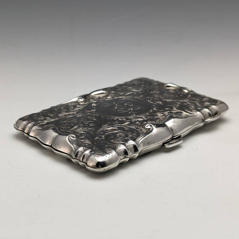 1909年 英国アンティーク 純銀製 両開き型カードケース 63g Cohen and Charles