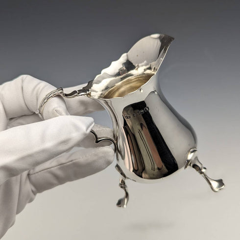 1908 British Antique Sterling Silver Cream Jug 84g George Unite