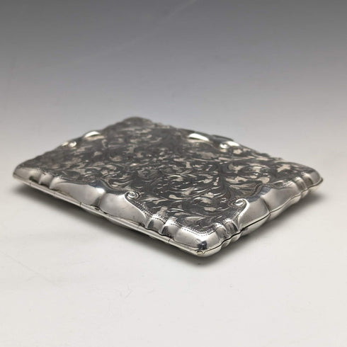 1909年 英国アンティーク 純銀製 両開き型カードケース 63g Cohen and Charles