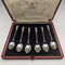 1936年 英国ヴィンテージ エナメル装飾 純銀製ティースプーン6本セット ケース入り