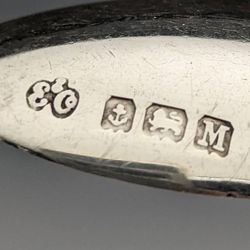 1936年 英国ヴィンテージ エナメル装飾 純銀製ティースプーン6本セット ケース入り