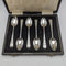1884 British antique sterling silver teaspoon set of 6 in a case
