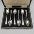 1884 British antique sterling silver teaspoon set of 6 in a case