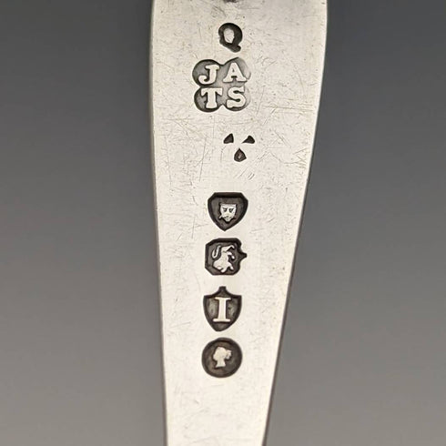 1884 British antique sterling silver teaspoon set of 6 in a case