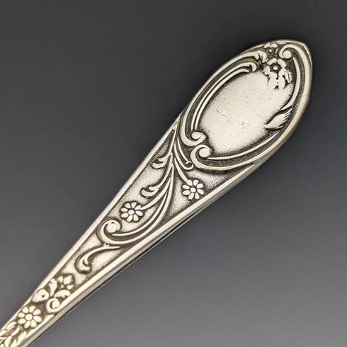 英国アンティーク シルバープレート製ティースプーン6本&トングセット ケース入り