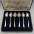 1935 British Vintage Sterling Silver Multi-Hallmark Teaspoon Set of 6 in Case