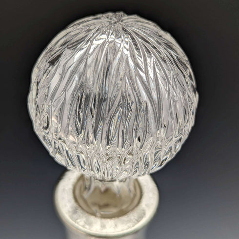 British Vintage Cut Glass Silver Plate Decorated Decanter Pair