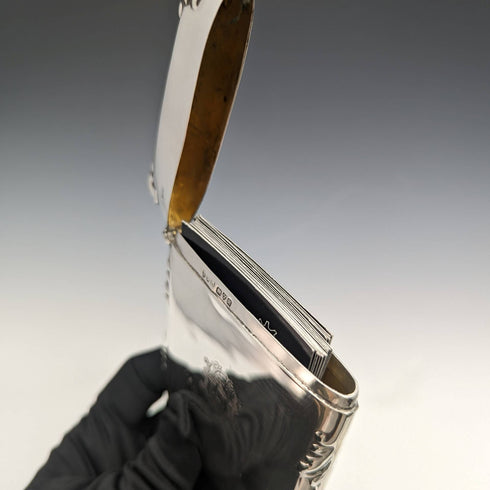 1910年 英国アンティーク 純銀製 鏡面仕上げ カードケース 79g E J Trevitt