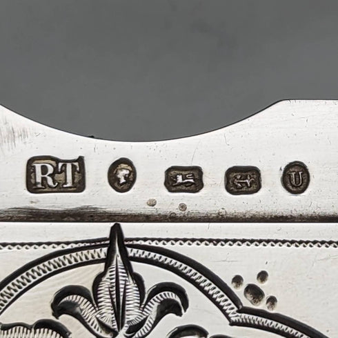 1869年 英国アンティーク 純銀製 変形カードケース 92g ROBERT THORNTON