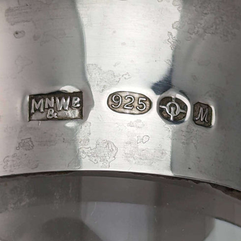 英国製 カットガラス 純銀装飾 シップスデキャンタ MAPPIN and WEBB