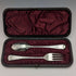Around 1895 English Antique Silver Plated Christening Cutlery Set Henry Atkin Case Included