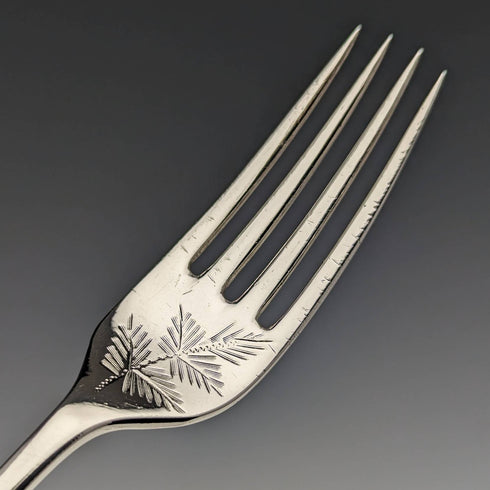 Around 1895 English Antique Silver Plated Christening Cutlery Set Henry Atkin Case Included
