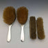 1927 British Vintage Sterling Silver & Leather Handle Brush Set of 4 Collet and Anderson