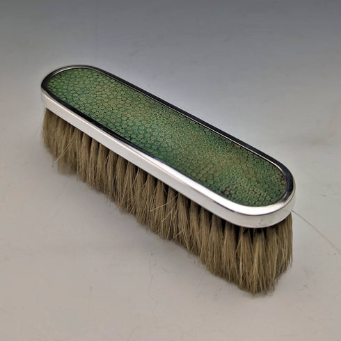 1927年 英国ヴィンテージ 純銀&レザー ハンドル ブラシ 4点セット Collet and Anderson