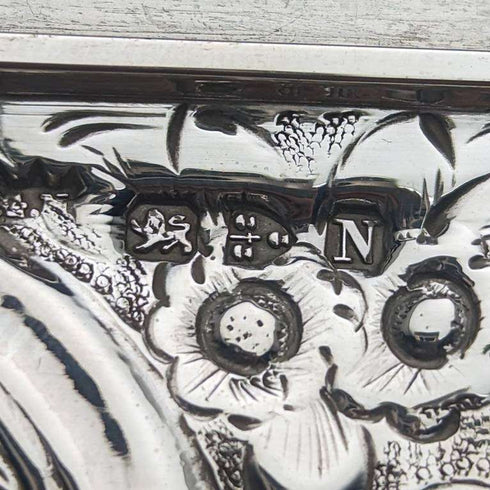 1896 British antique sterling silver box 160g George Nathan