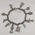 British vintage silver charm bracelet 46g
