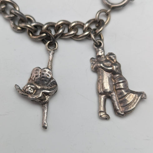 英国ヴィンテージ シルバー チャームブレスレット 46g