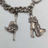 British vintage silver charm bracelet 46g