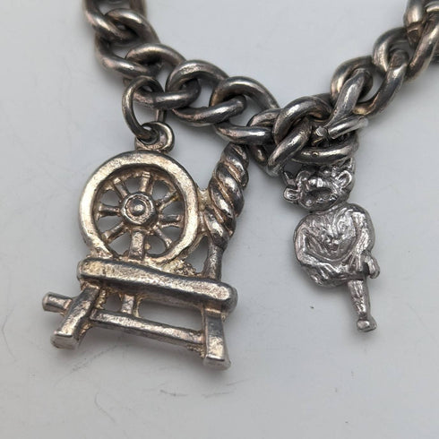 英国ヴィンテージ シルバー チャームブレスレット 46g