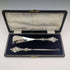 1913 British Antique Pure Silver Handle Shoehorn Button Hook Set ES Barnsley