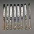 Around 1870 British Antique White Pearl Shell Handle Dessert Cutlery 8 Pair Set in Wooden Box