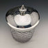 1869 British antique cut glass biscuit barrel silver plate lid
