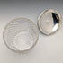 1869 British antique cut glass biscuit barrel silver plate lid