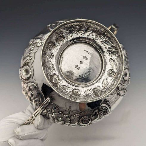 Azucarero de plata esterlina, antiguo británico, período georgiano, 1830, 437 g, Jonathan Hayne