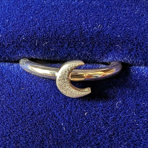 British Vintage Jewelry Crescent Sterling Silver Ring
