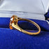British Vintage Jewelry Amber Color Stone Rolled Gold Ring (Size 12)