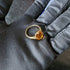 British Vintage Jewelry Amber Color Stone Rolled Gold Ring (Size 12)