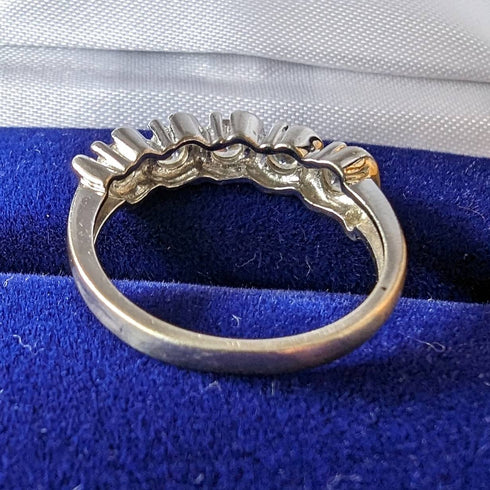 英國復古珠寶方晶鋯石 x5 純銀戒指