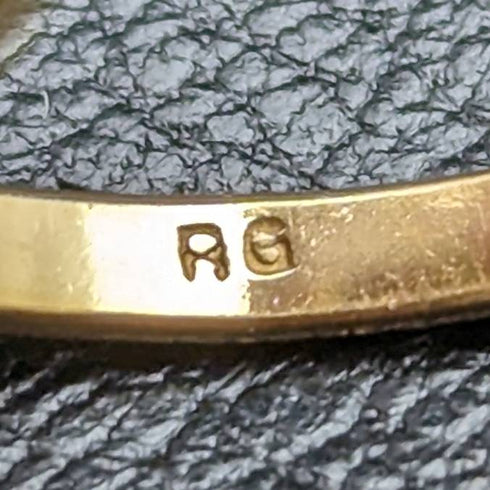 British Vintage Jewelry Amber Color Stone Rolled Gold Ring (Size 12)