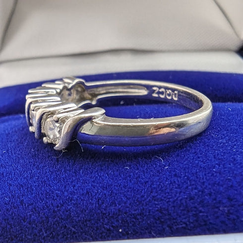 英國復古珠寶方晶鋯石 x5 純銀戒指