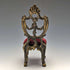 1940s Brass Chair Pocket Watch Holder Dark Red Seat