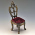 1940s Brass Chair Pocket Watch Holder Dark Red Seat