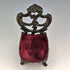 1940s Brass Chair Pocket Watch Holder Dark Red Seat