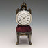 1940s Brass Chair Pocket Watch Holder Dark Red Seat